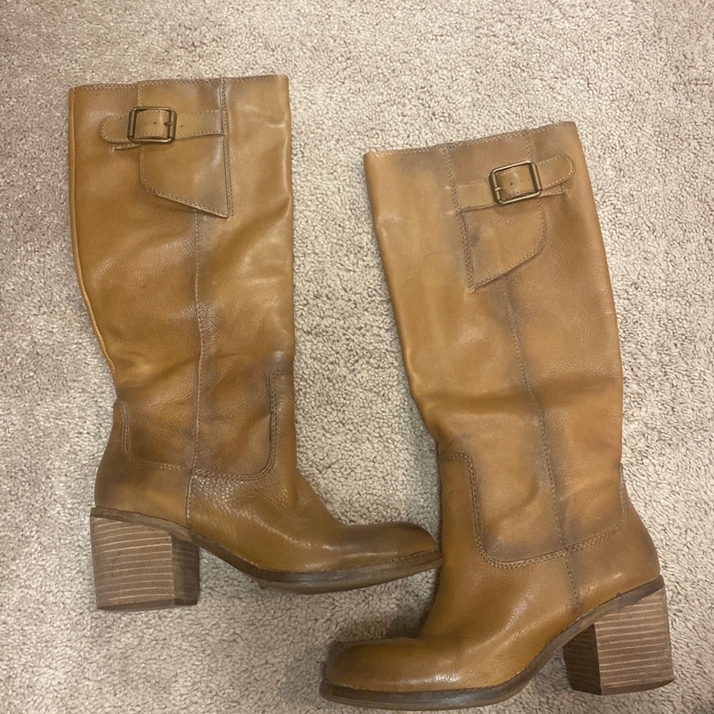 Lucky Brand. Size 7. Camel knee length boots.